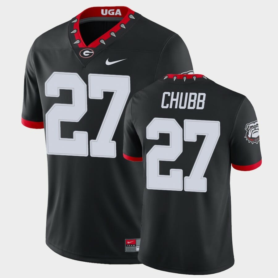 Georgia Bulldogs #27 Nick Chubb Black College Football Alternate Game Jersey 1 Georgia Bulldogs #27 Nick Chubb Black College Football Alternate Game Jersey