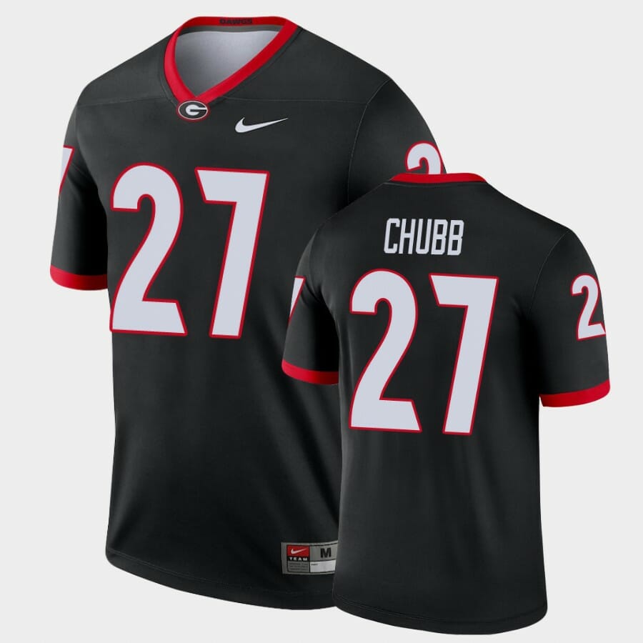 Georgia Bulldogs #27 Nick Chubb Black Legend Alternate Jersey 1 Georgia Bulldogs #27 Nick Chubb Black Legend Alternate Jersey