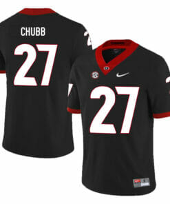 Georgia Bulldogs #27 Nick Chubb College Football Jersey Black
