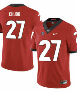 Georgia Bulldogs #27 Nick Chubb College Football Jersey Red