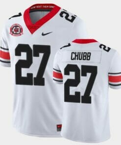 Georgia Bulldogs #27 Nick Chubb White College Football 40th Anniversary Alternate Jersey