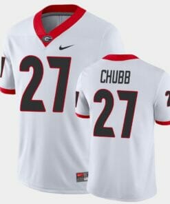 Georgia Bulldogs #27 Nick Chubb White Game College Football Jersey