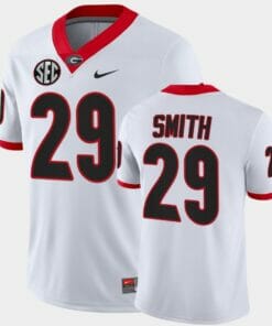 Georgia Bulldogs #29 Christopher Smith White College Football Game Jersey