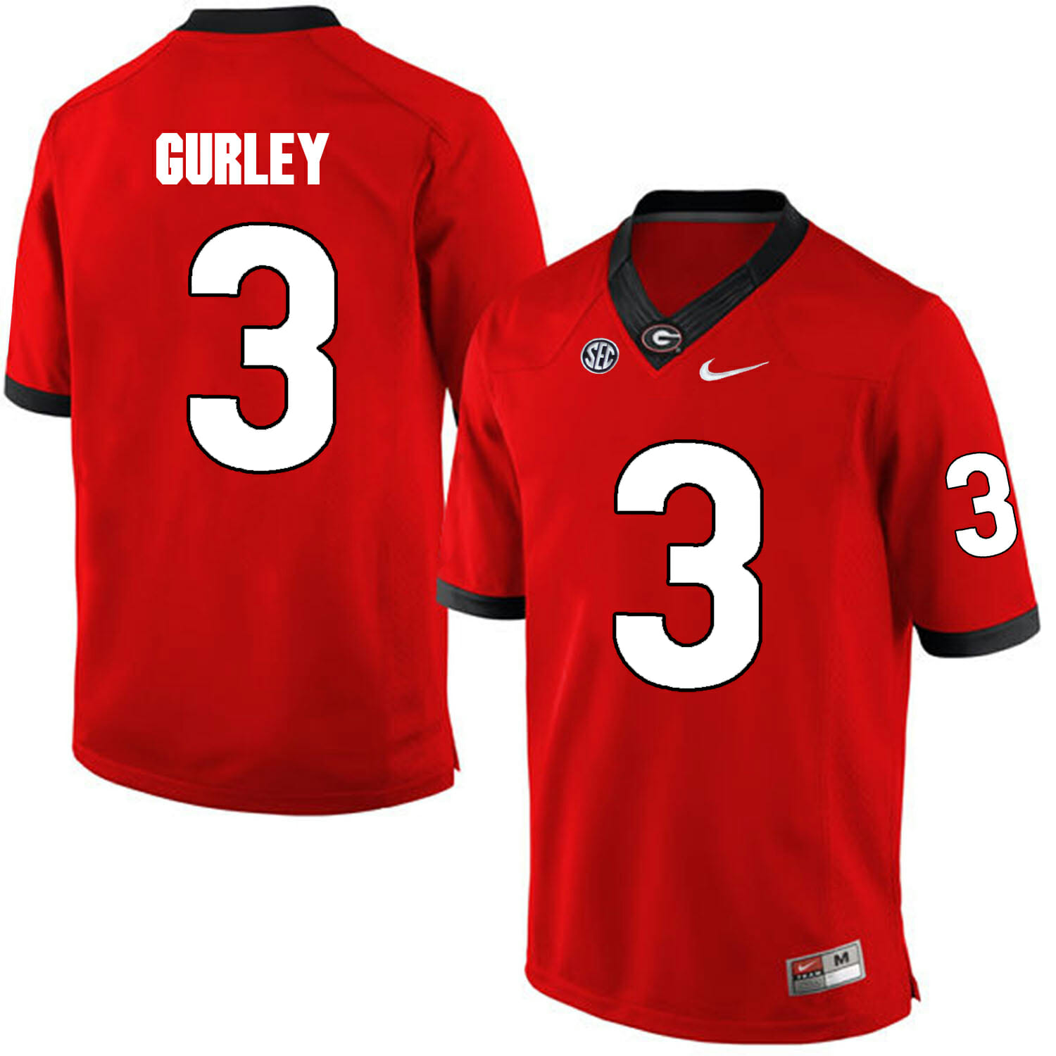 Georgia Bulldogs #3 Todd Gurley II College Football Jersey Red Sec Patch 1 Georgia Bulldogs #3 Todd Gurley II College Football Jersey Red Sec Patch