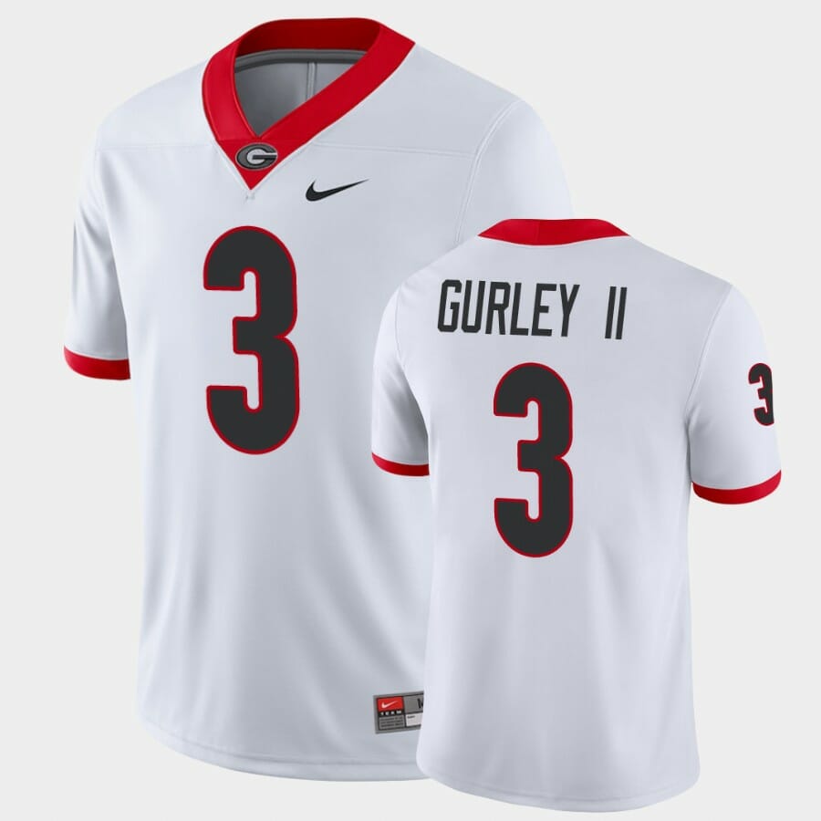 Georgia Bulldogs #3 Todd Gurley II White Game College Football Jersey 1 Georgia Bulldogs #3 Todd Gurley II White Game College Football Jersey