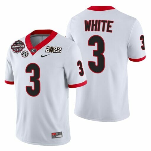 Georgia Bulldogs #3 Zamir White 2021-22 CFP National Champions White Jersey