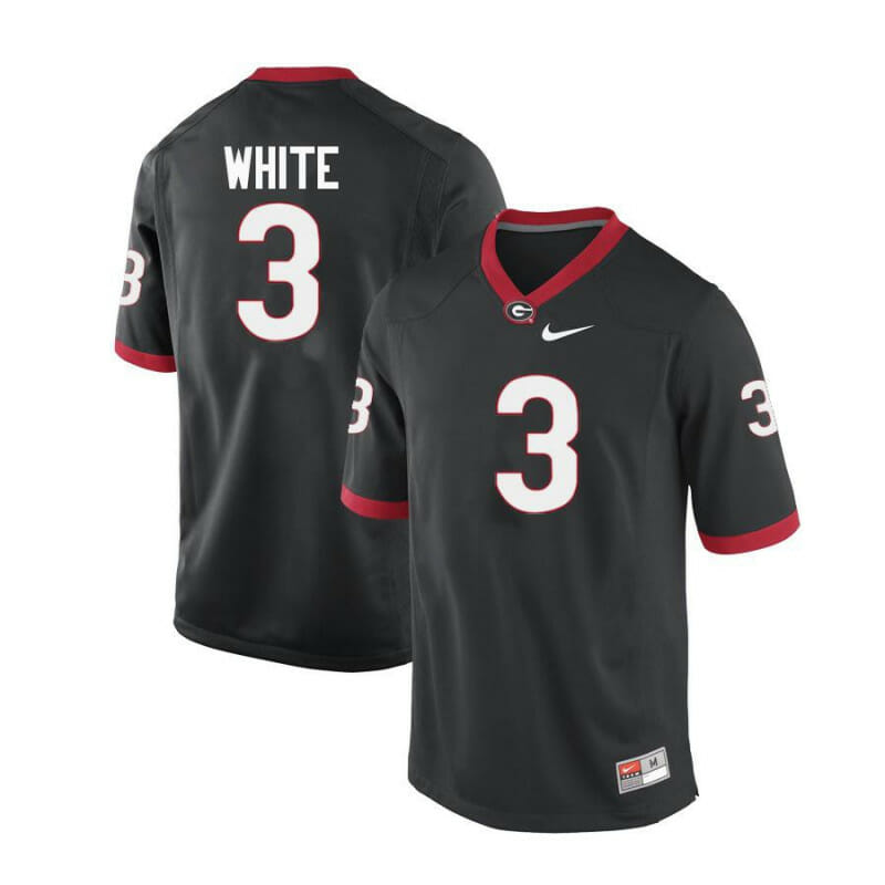 Georgia Bulldogs #3 Zamir White College Football Jersey Black 1 Georgia Bulldogs #3 Zamir White College Football Jersey Black