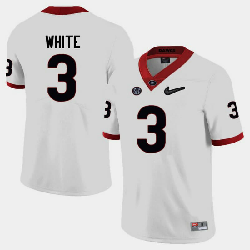 Georgia Bulldogs #3 Zamir White College Football Jersey Limited White 1 Georgia Bulldogs #3 Zamir White College Football Jersey Limited White