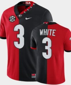 Georgia Bulldogs #3 Zamir White Red Black Split Edition Mascot 100th Anniversary Jersey