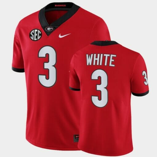 Georgia Bulldogs #3 Zamir White Red College Football Game Jersey