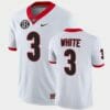 Georgia Bulldogs #3 Zamir White White College Football Game Jersey