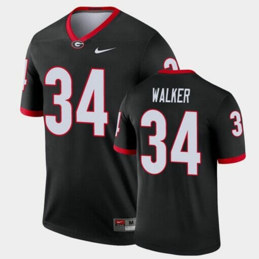Georgia Bulldogs #34 Herchel Walker Black Legend Alternate Jersey