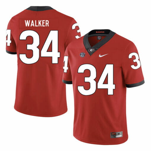 Georgia Bulldogs #34 Herchel Walker College Football Jersey Red