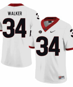 Georgia Bulldogs #34 Herchel Walker College Football Jersey White