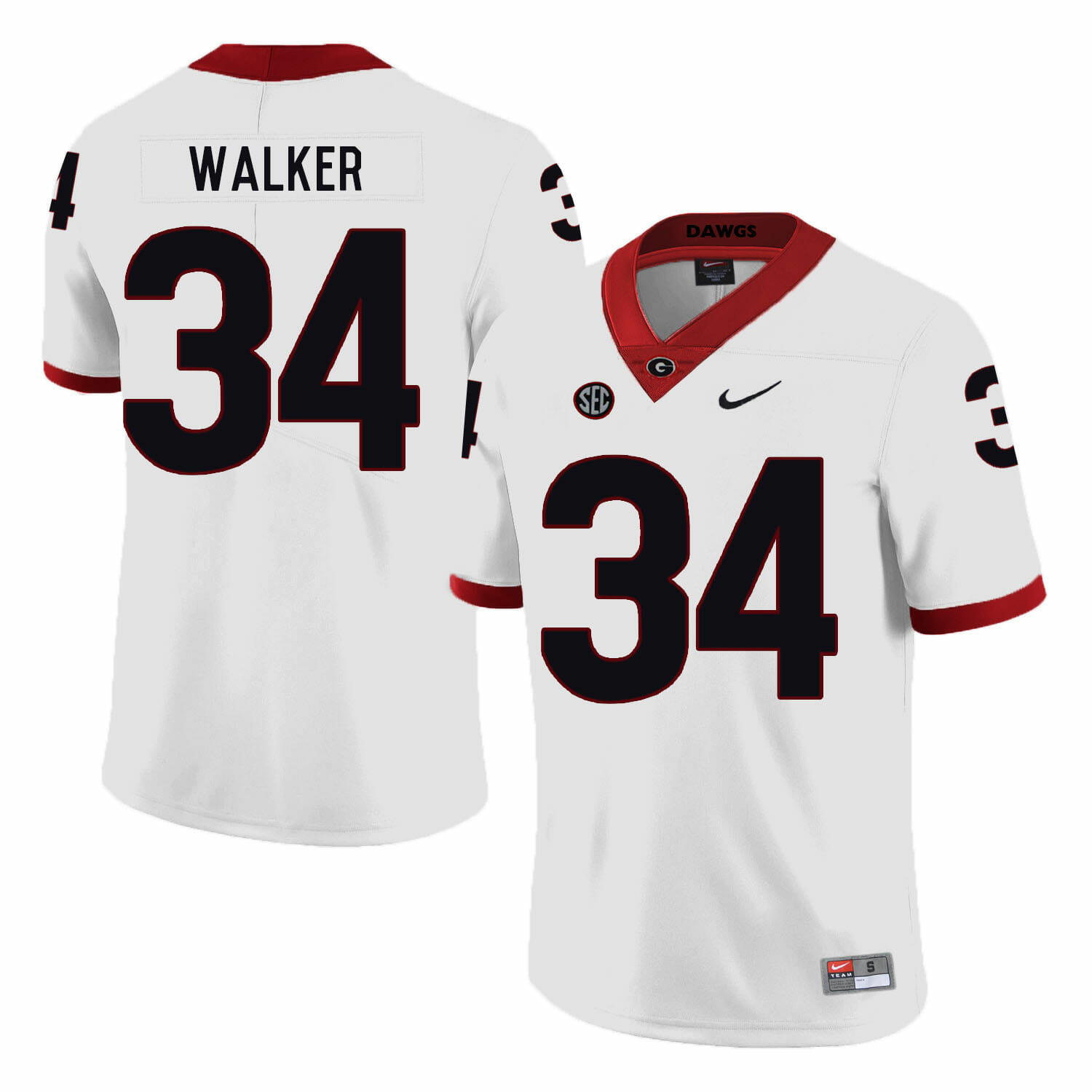 Georgia Bulldogs #34 Herchel Walker College Football Jersey White 1 Georgia Bulldogs #34 Herchel Walker College Football Jersey White