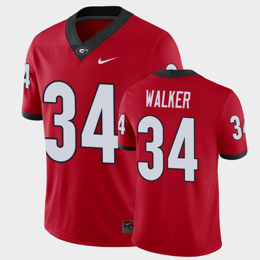 Georgia Bulldogs #34 Herchel Walker Red College Football Alumni Player Jersey 1 Georgia Bulldogs #34 Herchel Walker Red College Football Alumni Player Jersey