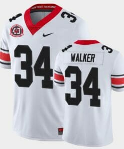 Georgia Bulldogs #34 Herchel Walker White College Football 40th Anniversary Alternate Jersey