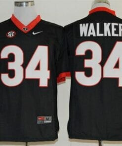 Georgia Bulldogs #34 Herschel Walker NCAA Black SEC Patch Jersey