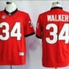 Georgia Bulldogs #34 Herschel Walker Red SEC Patch Limited Stitched Jersey