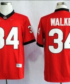 Georgia Bulldogs #34 Herschel Walker Red SEC Patch Limited Stitched Jersey
