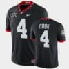 Georgia Bulldogs #4 James Cook Black Mascot 100th Anniversary College Game Jersey