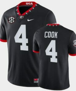 Georgia Bulldogs #4 James Cook Black Mascot 100th Anniversary College Game Jersey