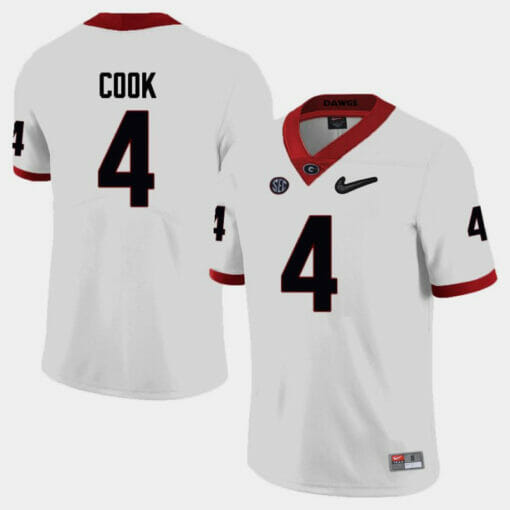 Georgia Bulldogs #4 James Cook III College Football Jersey White