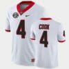 Georgia Bulldogs #4 James Cook White College Football Game Jersey