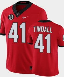 Georgia Bulldogs #41 Channing Tindall Red College Football Game Jersey