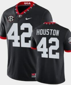 Georgia Bulldogs #42 Justin Houston Black Mascot 100th Anniversary Alumni Jersey