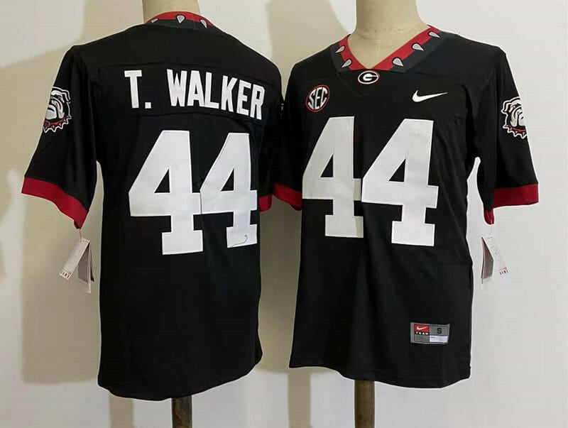 Georgia Bulldogs #44 Travon Walker NCAA Football Jersey Black 1 Georgia Bulldogs #44 Travon Walker NCAA Football Jersey Black