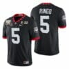 Georgia Bulldogs #5 Kelee Ringo Jersey 3-Times CFP National Champions Black Alternate Uniform