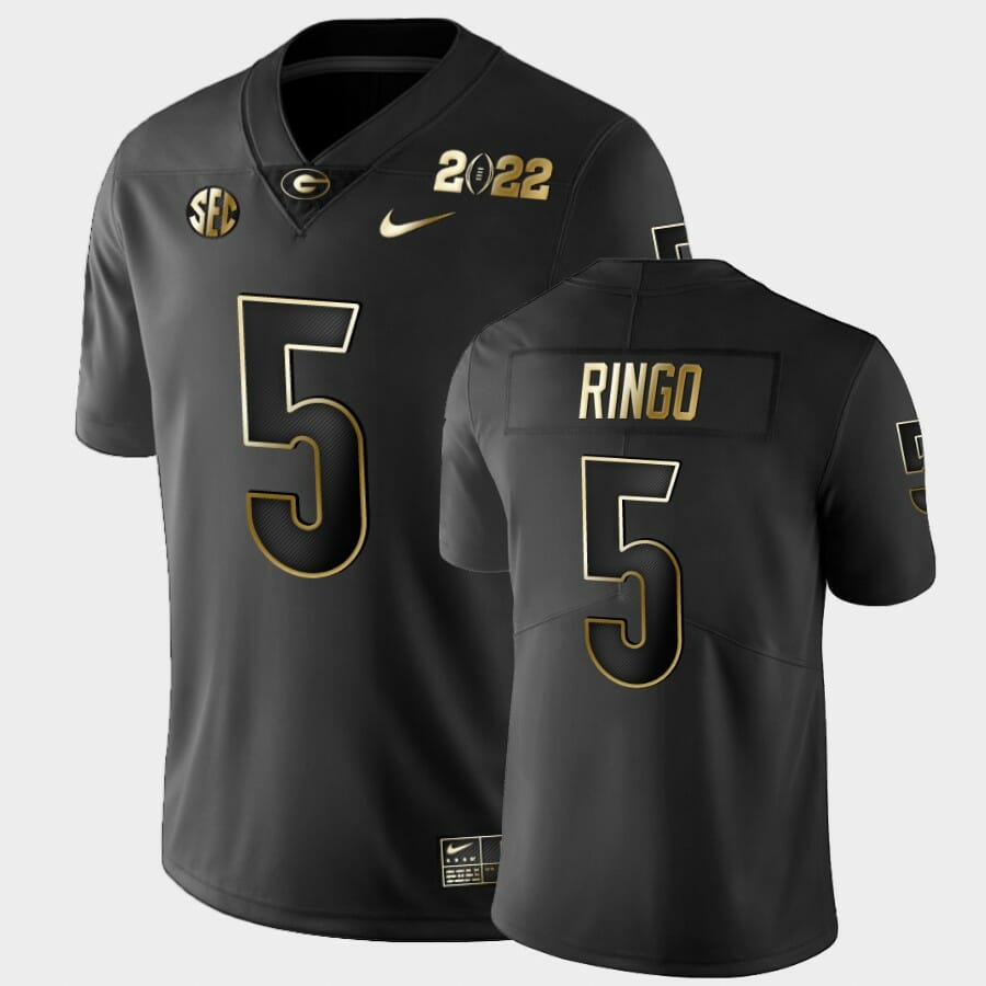 Kelee Ringo UGA Jersey #5 Black 2021 National Champions Golden 1 Kelee Ringo UGA Jersey #5 Black 2021 National Champions Golden