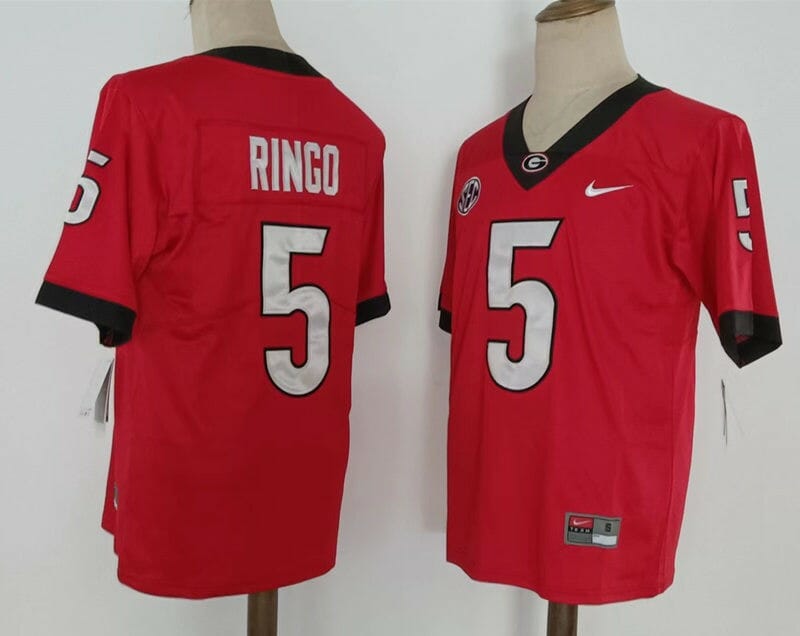 Georgia Bulldogs #5 Ringo NCAA Football Jersey Red New 1 Georgia Bulldogs #5 Ringo NCAA Football Jersey Red New