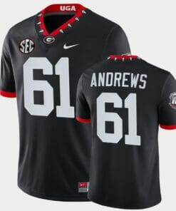 Georgia Bulldogs #61 David Andrews Black Mascot 100th Anniversary Alumni Jersey