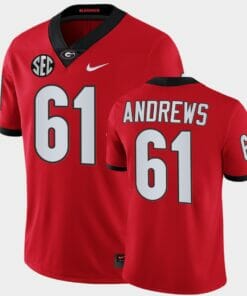 Georgia Bulldogs #61 David Andrews Red College Football Alumni Jersey