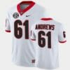 Georgia Bulldogs #61 David Andrews White College Football Alumni Jersey
