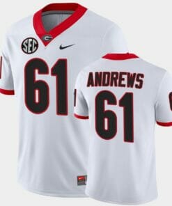 Georgia Bulldogs #61 David Andrews White College Football Alumni Jersey