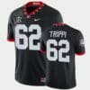 Georgia Bulldogs #62 Charley Trippi Black Mascot 100th Anniversary Alumni Jersey