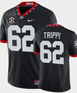 Georgia Bulldogs #62 Charley Trippi Black Mascot 100th Anniversary Alumni Jersey