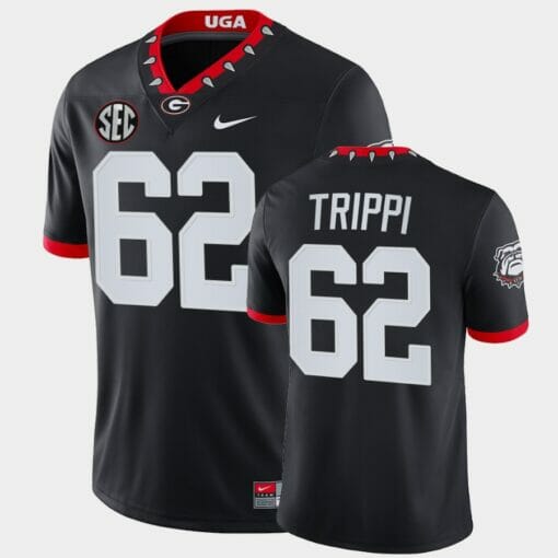 Georgia Bulldogs #62 Charley Trippi Black Mascot 100th Anniversary Alumni Jersey
