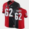 Georgia Bulldogs #62 Charley Trippi Red Black Split Edition 100th Season Alumni Jersey