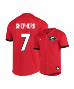 Georgia Bulldogs 7 Cam Shepherd Red Elite College Baseball Jersey