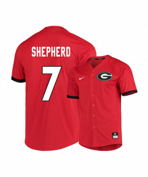 Georgia Bulldogs 7 Cam Shepherd Red Elite College Baseball Jersey