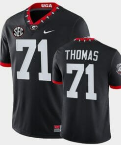 Georgia Bulldogs #71 Andrew Thomas Black Mascot 100th Anniversary Alumni Jersey