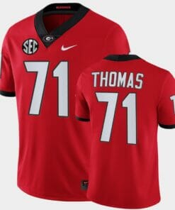 Georgia Bulldogs #71 Andrew Thomas Red College Football Alumni Jersey