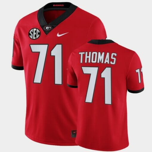 Georgia Bulldogs #71 Andrew Thomas Red College Football Alumni Jersey