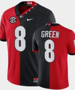 Georgia Bulldogs #8 A.J. Green Red Black Split Edition 100th Season Alumni Jersey
