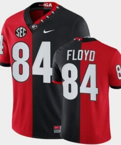 Georgia Bulldogs #84 Leonard Floyd Red Black Split Edition 100th Season Alumni Jersey