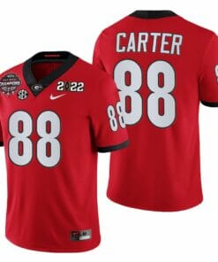 Georgia Bulldogs #88 Jalen Carter 2021-22 CFP National Champions Jersey Red Uniform